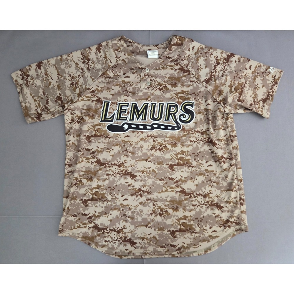 Majestic Jersey Mens Extra Large Camo Laredo Lemurs Team Issued Kevin Butler 17